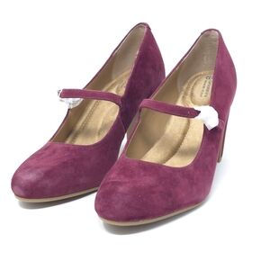 Giani Bernini Valerieel Wine Suede Mary Jane Pumps Size 8.5M